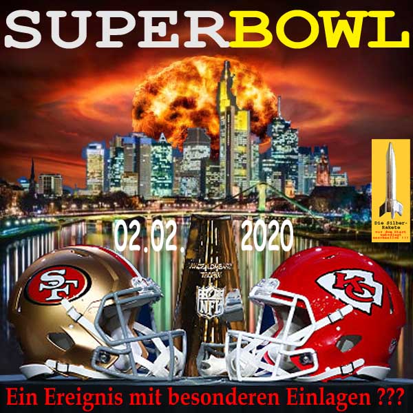 SilberRakete Superbowl 20200202 USA NewYork Ereignis mit besonderen Einlagen