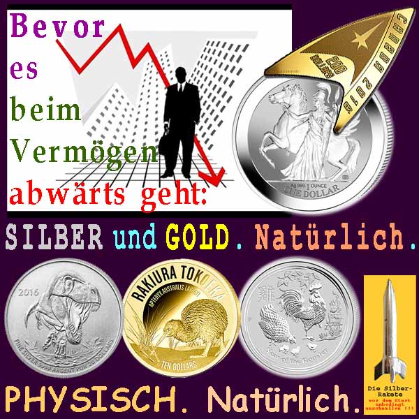 SilberRakete Bevor es beim Vermoegen abwaerts geht GOLD SILBER Natuerlich Physisch