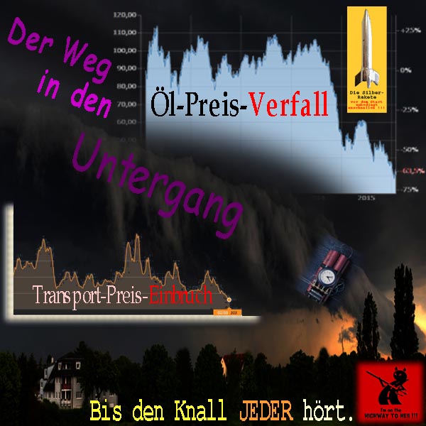 SilberRakete Dunkel-Weg-in-Untergang-Oelpreisverfall-Transportpreisverfall-Knall-Highway-Hell