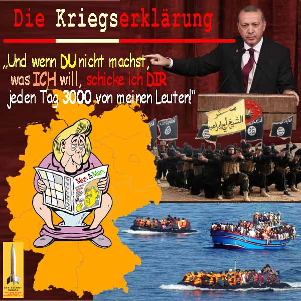 SilberRakete Kriegserklaerung Erdogan Merkel CharlieHebdo DAESH Fluechtlinge