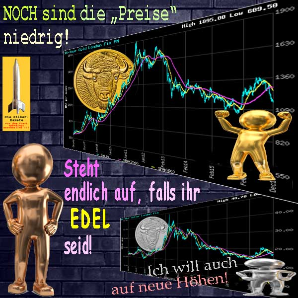 SilberRakete Noch GOLD SILBER Preise niedrig Bulle Kurse Kupfer Steht auf falls ihr EDEL seid