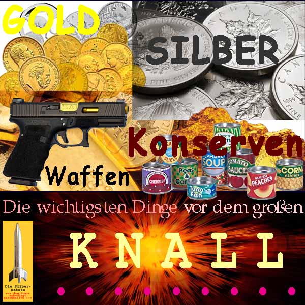 SilberRakete GOLD SILBER Waffen Konserven Die wichtigsten Dinge vor dem grossen Knall