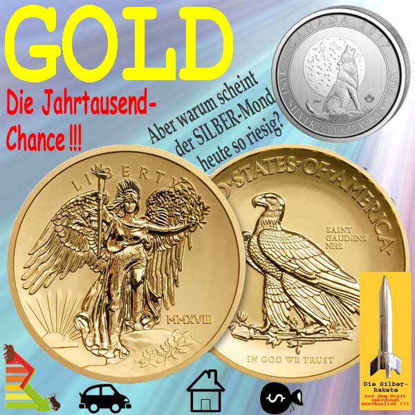 SilberRakete GOLD Die Jahrtausend Chance als Investment Auch SILBER Riesiger Mond Wolf