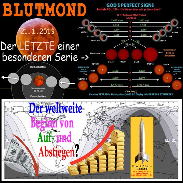 SilberRakete Blutmond 20190121 Letzter der Serie Weltweiter Beginn Auf Abstiege Dollar GOLD2