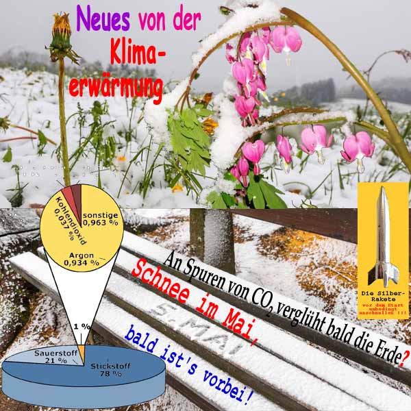 SilberRakete Neues von Klimaerwaermung 20190505 Schnee im Mai bald ists vorbei CO2 Anteil Luft