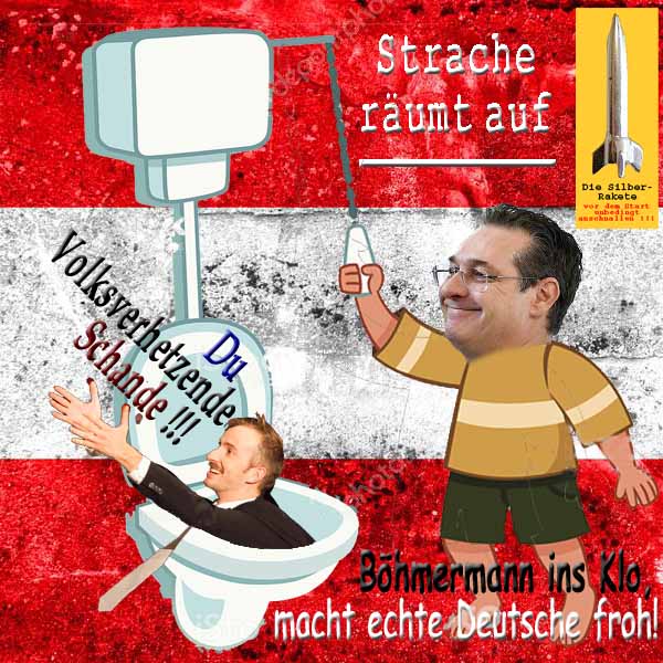 SilberRakete Oesterreich Fahne Strache raeumt auf Boehmermann ins Klo macht echte Deutsche froh