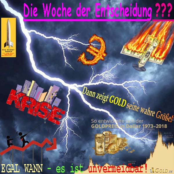 SilberRakete Woche der Entscheidung Gewitter Dollar Euro Krise unvermeidbar GOLD wahre Groesse